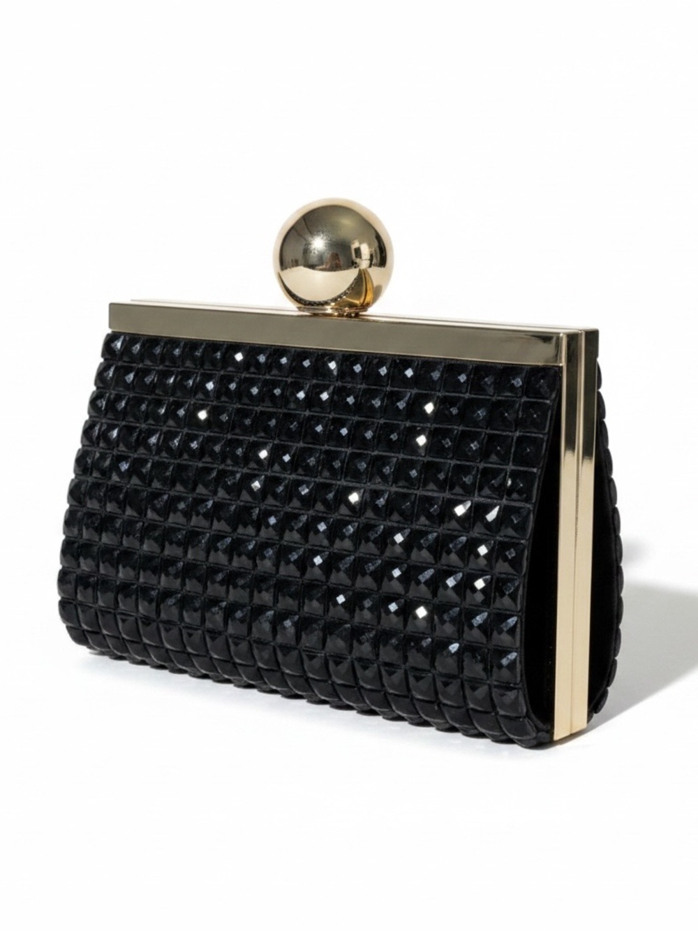 Black Glam Clutch Purse Gold Clasp Y2K Night Out Date Night Bag